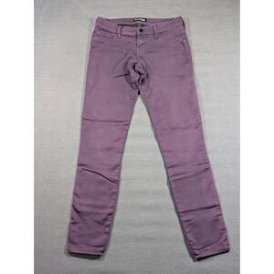 Express Jeans Womens Mid Rise Purple Skinny Jeans Jeggings Denim Pants Size 2